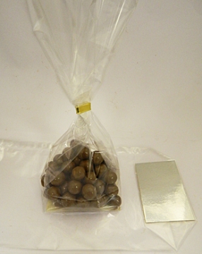 Extra Large Clear Chocolate Bag with Silver Card Base